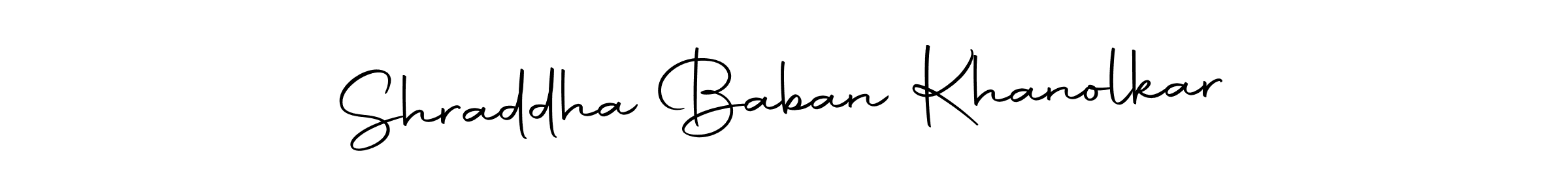 Make a beautiful signature design for name Shraddha Baban Khanolkar. With this signature (Autography-DOLnW) style, you can create a handwritten signature for free. Shraddha Baban Khanolkar signature style 10 images and pictures png