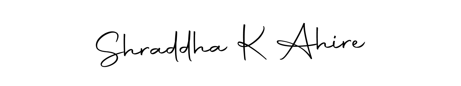 Create a beautiful signature design for name Shraddha K Ahire. With this signature (Autography-DOLnW) fonts, you can make a handwritten signature for free. Shraddha K Ahire signature style 10 images and pictures png