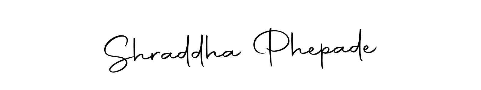 Create a beautiful signature design for name Shraddha Phepade. With this signature (Autography-DOLnW) fonts, you can make a handwritten signature for free. Shraddha Phepade signature style 10 images and pictures png