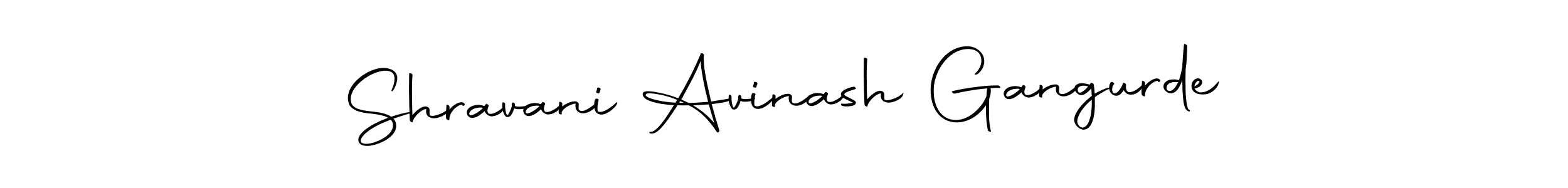 The best way (Autography-DOLnW) to make a short signature is to pick only two or three words in your name. The name Shravani Avinash Gangurde include a total of six letters. For converting this name. Shravani Avinash Gangurde signature style 10 images and pictures png