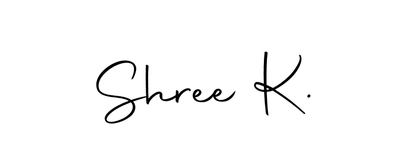 Similarly Autography-DOLnW is the best handwritten signature design. Signature creator online .You can use it as an online autograph creator for name Shree K.. Shree K. signature style 10 images and pictures png