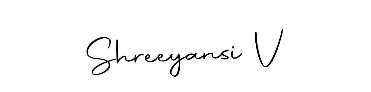 Create a beautiful signature design for name Shreeyansi V. With this signature (Autography-DOLnW) fonts, you can make a handwritten signature for free. Shreeyansi V signature style 10 images and pictures png
