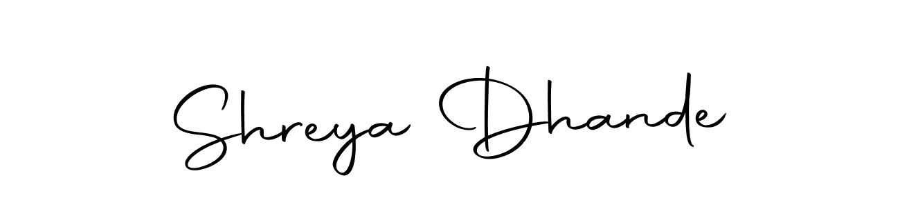 Design your own signature with our free online signature maker. With this signature software, you can create a handwritten (Autography-DOLnW) signature for name Shreya Dhande. Shreya Dhande signature style 10 images and pictures png
