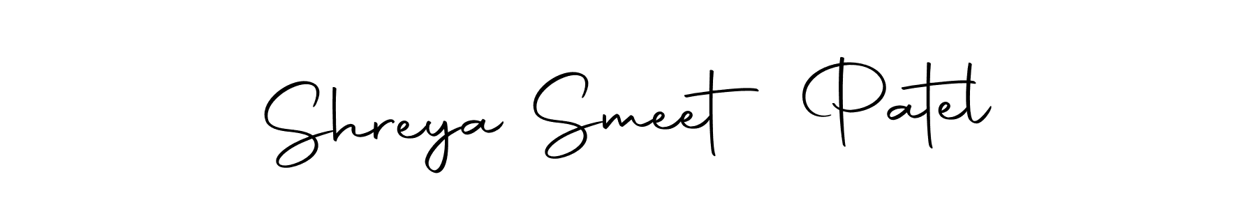 Also we have Shreya Smeet Patel name is the best signature style. Create professional handwritten signature collection using Autography-DOLnW autograph style. Shreya Smeet Patel signature style 10 images and pictures png