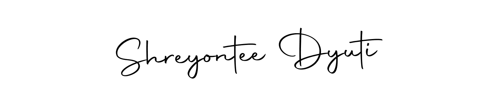 Shreyontee Dyuti stylish signature style. Best Handwritten Sign (Autography-DOLnW) for my name. Handwritten Signature Collection Ideas for my name Shreyontee Dyuti. Shreyontee Dyuti signature style 10 images and pictures png