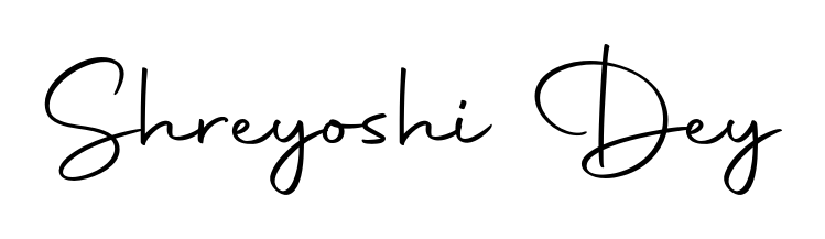 Create an unforgettable impression when signing with Shreyoshi Dey name styled in Autography-DOLnW typography. 100% free online generator. Shreyoshi Dey signature style 10 images and pictures png