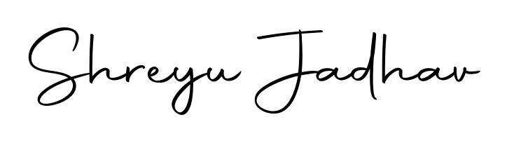 The Autography-DOLnW font transforms the name Shreyu Jadhav into an executive sign with sharp precision and distinguished character. Shreyu Jadhav signature style 10 images and pictures png