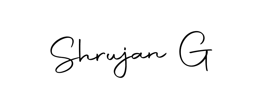 How to make Shrujan G name signature. Use Autography-DOLnW style for creating short signs online. This is the latest handwritten sign. Shrujan G signature style 10 images and pictures png