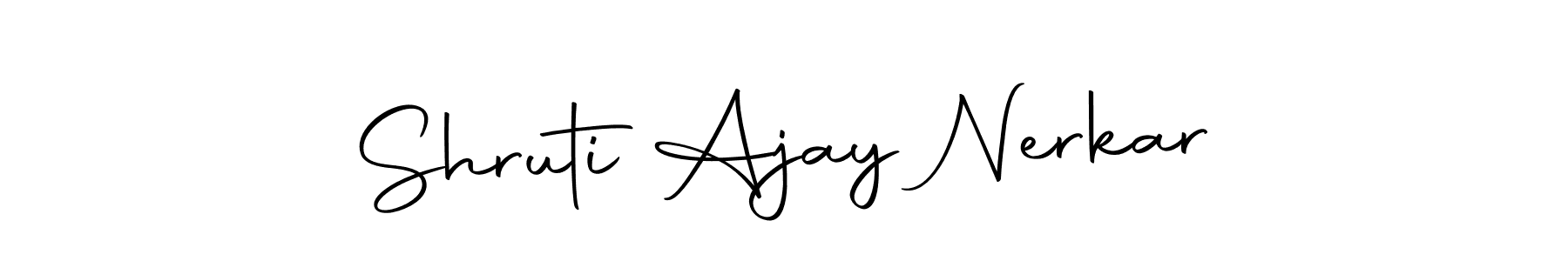 You should practise on your own different ways (Autography-DOLnW) to write your name (Shruti Ajay Nerkar) in signature. don't let someone else do it for you. Shruti Ajay Nerkar signature style 10 images and pictures png