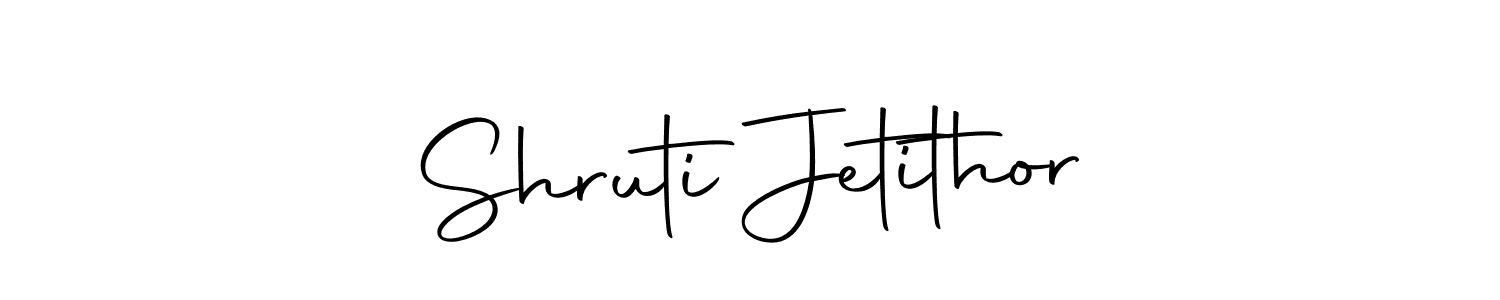 How to make Shruti Jetithor name signature. Use Autography-DOLnW style for creating short signs online. This is the latest handwritten sign. Shruti Jetithor signature style 10 images and pictures png