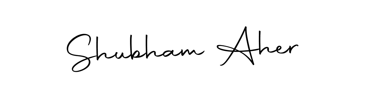How to make Shubham Aher name signature. Use Autography-DOLnW style for creating short signs online. This is the latest handwritten sign. Shubham Aher signature style 10 images and pictures png