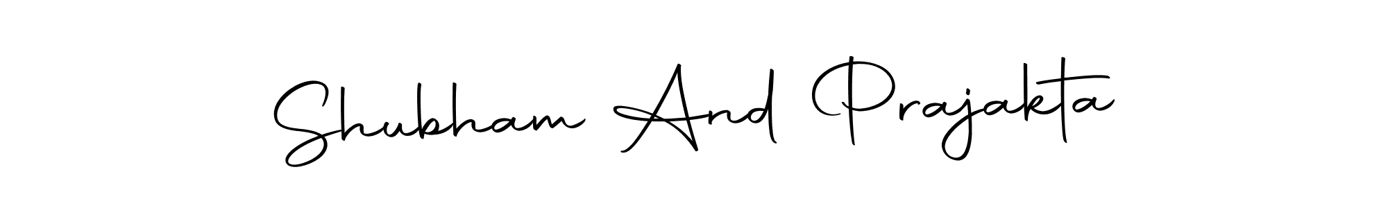 This is the best signature style for the Shubham And Prajakta name. Also you like these signature font (Autography-DOLnW). Mix name signature. Shubham And Prajakta signature style 10 images and pictures png