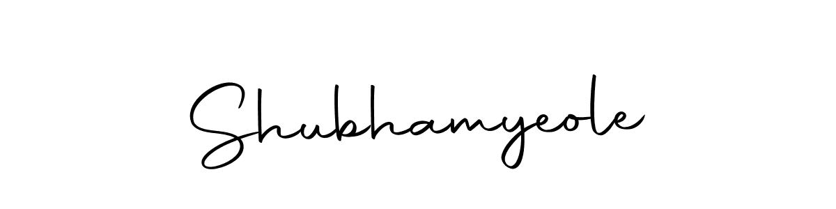 The best way (Autography-DOLnW) to make a short signature is to pick only two or three words in your name. The name Shubhamyeole include a total of six letters. For converting this name. Shubhamyeole signature style 10 images and pictures png