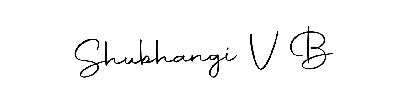 How to make Shubhangi V B name signature. Use Autography-DOLnW style for creating short signs online. This is the latest handwritten sign. Shubhangi V B signature style 10 images and pictures png