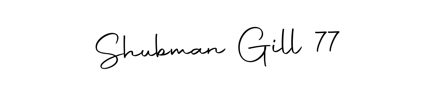 How to make Shubman Gill 77 name signature. Use Autography-DOLnW style for creating short signs online. This is the latest handwritten sign. Shubman Gill 77 signature style 10 images and pictures png