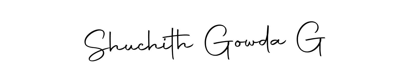 Use a signature maker to create a handwritten signature online. With this signature software, you can design (Autography-DOLnW) your own signature for name Shuchith Gowda G. Shuchith Gowda G signature style 10 images and pictures png