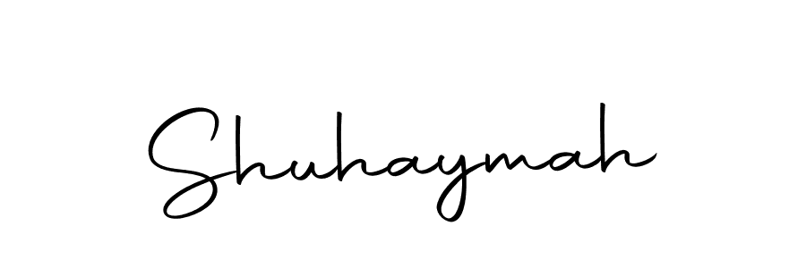 How to make Shuhaymah name signature. Use Autography-DOLnW style for creating short signs online. This is the latest handwritten sign. Shuhaymah signature style 10 images and pictures png