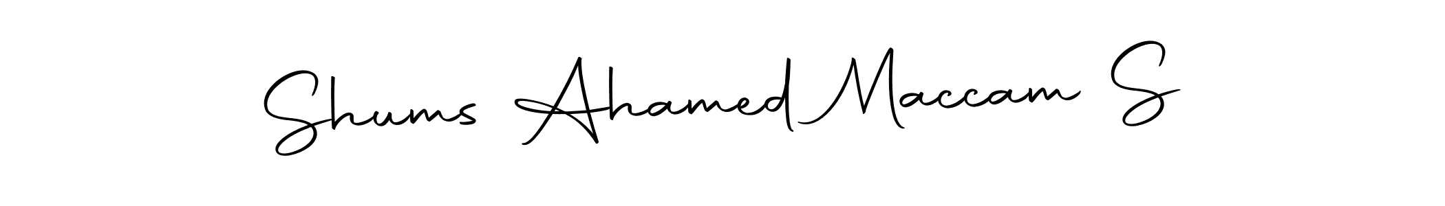 Create a beautiful signature design for name Shums Ahamed Maccam S. With this signature (Autography-DOLnW) fonts, you can make a handwritten signature for free. Shums Ahamed Maccam S signature style 10 images and pictures png