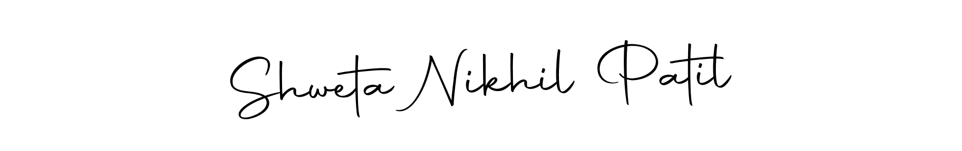 How to make Shweta Nikhil Patil name signature. Use Autography-DOLnW style for creating short signs online. This is the latest handwritten sign. Shweta Nikhil Patil signature style 10 images and pictures png