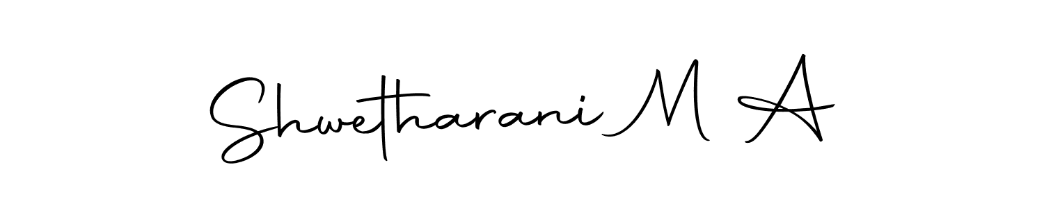 Make a beautiful signature design for name Shwetharani M A. Use this online signature maker to create a handwritten signature for free. Shwetharani M A signature style 10 images and pictures png