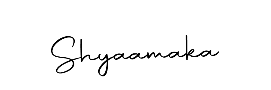 Make a beautiful signature design for name Shyaamaka. With this signature (Autography-DOLnW) style, you can create a handwritten signature for free. Shyaamaka signature style 10 images and pictures png