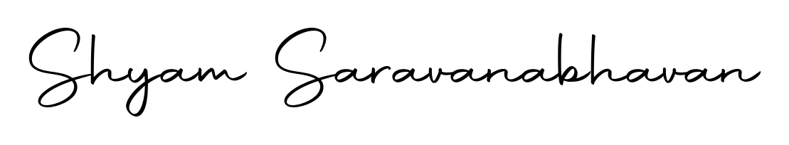 A stylish, flowing autograph style designed for name Shyam Saravanabhavan using Autography-DOLnW typography. Perfect for digital creative projects. Shyam Saravanabhavan signature style 10 images and pictures png