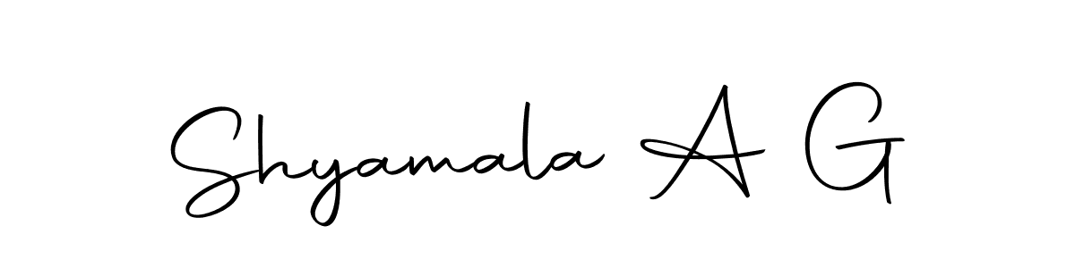 How to make Shyamala A G name signature. Use Autography-DOLnW style for creating short signs online. This is the latest handwritten sign. Shyamala A G signature style 10 images and pictures png