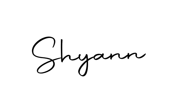 Use a signature maker to create a handwritten signature online. With this signature software, you can design (Autography-DOLnW) your own signature for name Shyann. Shyann signature style 10 images and pictures png