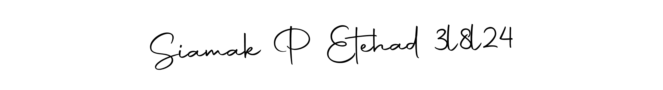 The best way (Autography-DOLnW) to make a short signature is to pick only two or three words in your name. The name Siamak P Etehad 3l8l24 include a total of six letters. For converting this name. Siamak P Etehad 3l8l24 signature style 10 images and pictures png