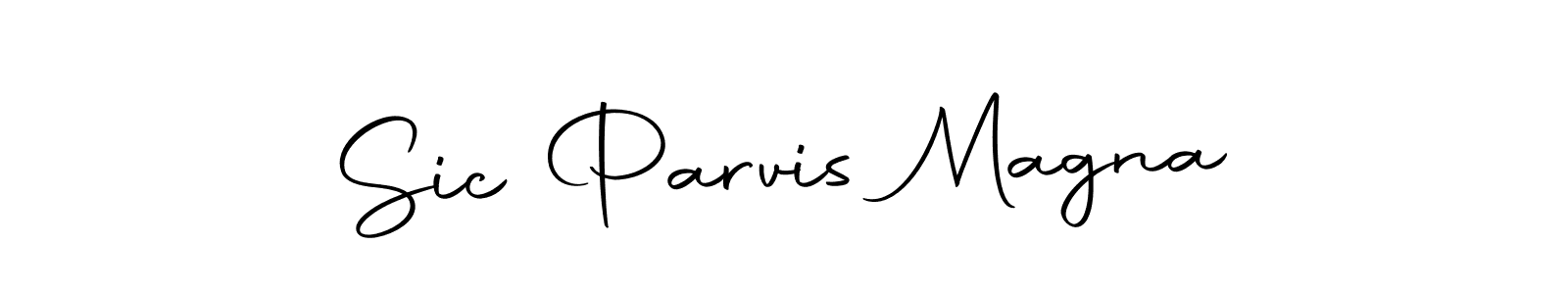 Sic Parvis Magna stylish signature style. Best Handwritten Sign (Autography-DOLnW) for my name. Handwritten Signature Collection Ideas for my name Sic Parvis Magna. Sic Parvis Magna signature style 10 images and pictures png
