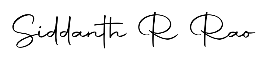 Create your official email sign-off with Siddanth R Rao name in Autography-DOLnW style. Crisp, clean, and perfectly legible across all screens. Siddanth R Rao signature style 10 images and pictures png