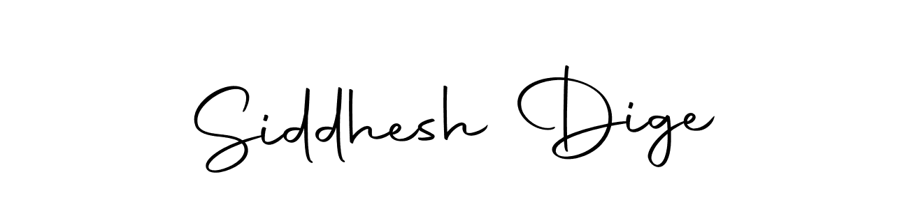 How to make Siddhesh Dige name signature. Use Autography-DOLnW style for creating short signs online. This is the latest handwritten sign. Siddhesh Dige signature style 10 images and pictures png