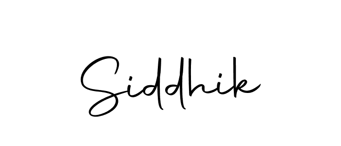 Design your own signature with our free online signature maker. With this signature software, you can create a handwritten (Autography-DOLnW) signature for name Siddhik. Siddhik signature style 10 images and pictures png