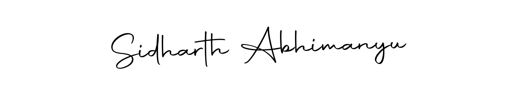 How to make Sidharth Abhimanyu name signature. Use Autography-DOLnW style for creating short signs online. This is the latest handwritten sign. Sidharth Abhimanyu signature style 10 images and pictures png