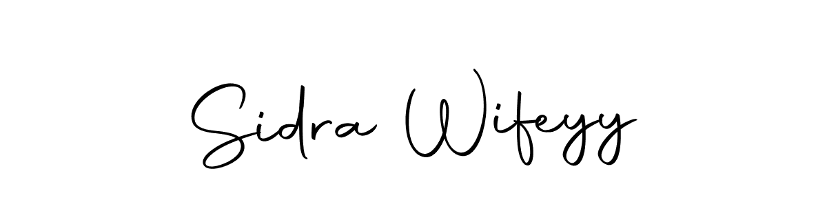 How to make Sidra Wifeyy name signature. Use Autography-DOLnW style for creating short signs online. This is the latest handwritten sign. Sidra Wifeyy signature style 10 images and pictures png
