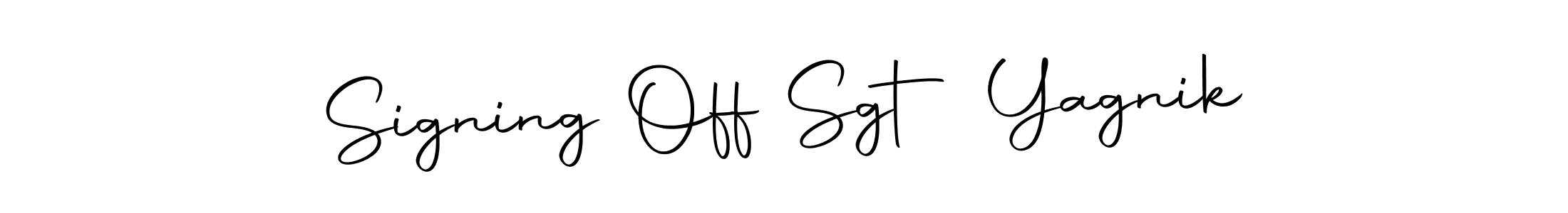 Make a beautiful signature design for name Signing Off Sgt Yagnik. With this signature (Autography-DOLnW) style, you can create a handwritten signature for free. Signing Off Sgt Yagnik signature style 10 images and pictures png