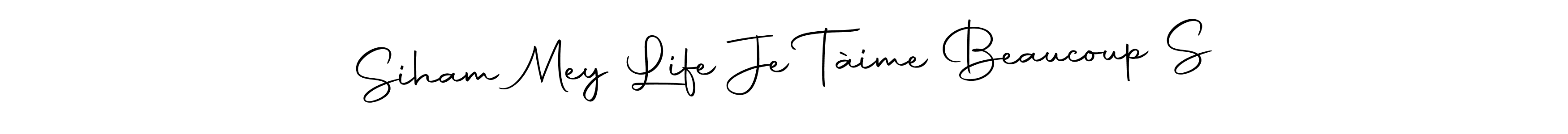 How to make Siham Mey Life Je Tàime Beaucoup S name signature. Use Autography-DOLnW style for creating short signs online. This is the latest handwritten sign. Siham Mey Life Je Tàime Beaucoup S signature style 10 images and pictures png