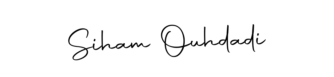 How to make Siham Ouhdadi name signature. Use Autography-DOLnW style for creating short signs online. This is the latest handwritten sign. Siham Ouhdadi signature style 10 images and pictures png