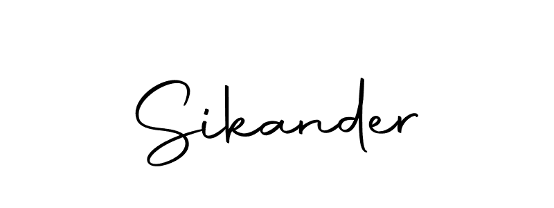 Design your own signature with our free online signature maker. With this signature software, you can create a handwritten (Autography-DOLnW) signature for name Sikander. Sikander signature style 10 images and pictures png