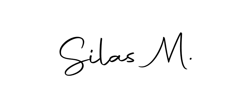 How to make Silas M. name signature. Use Autography-DOLnW style for creating short signs online. This is the latest handwritten sign. Silas M. signature style 10 images and pictures png
