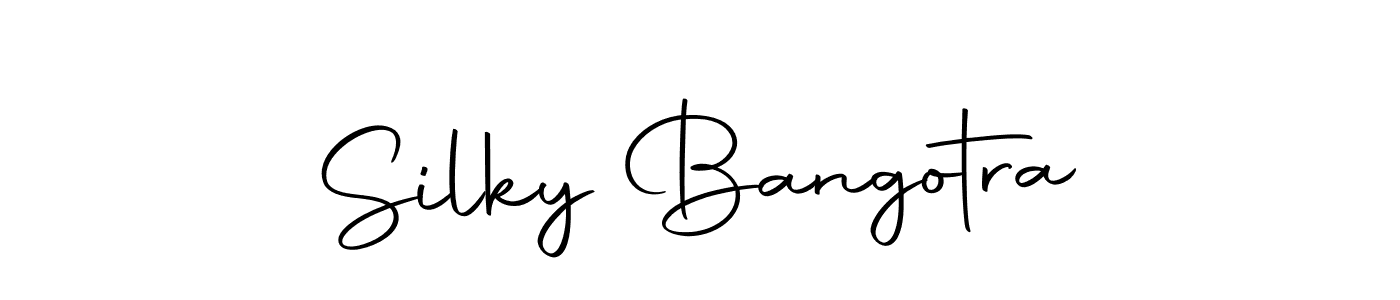 How to make Silky Bangotra name signature. Use Autography-DOLnW style for creating short signs online. This is the latest handwritten sign. Silky Bangotra signature style 10 images and pictures png