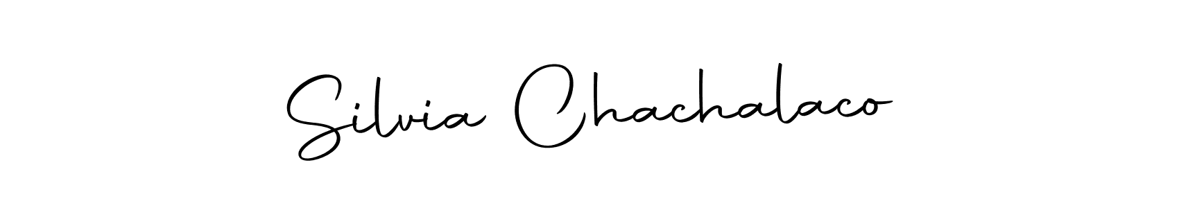 How to make Silvia Chachalaco name signature. Use Autography-DOLnW style for creating short signs online. This is the latest handwritten sign. Silvia Chachalaco signature style 10 images and pictures png