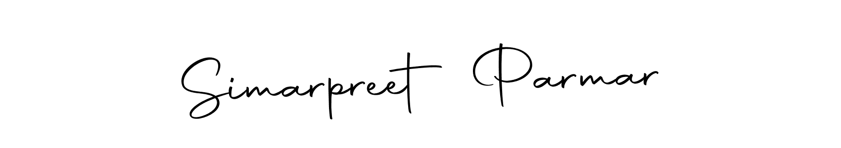 How to make Simarpreet Parmar name signature. Use Autography-DOLnW style for creating short signs online. This is the latest handwritten sign. Simarpreet Parmar signature style 10 images and pictures png