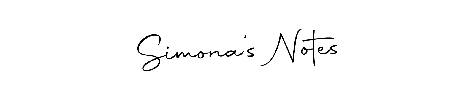 Make a beautiful signature design for name Simona’s Notes. With this signature (Autography-DOLnW) style, you can create a handwritten signature for free. Simona’s Notes signature style 10 images and pictures png