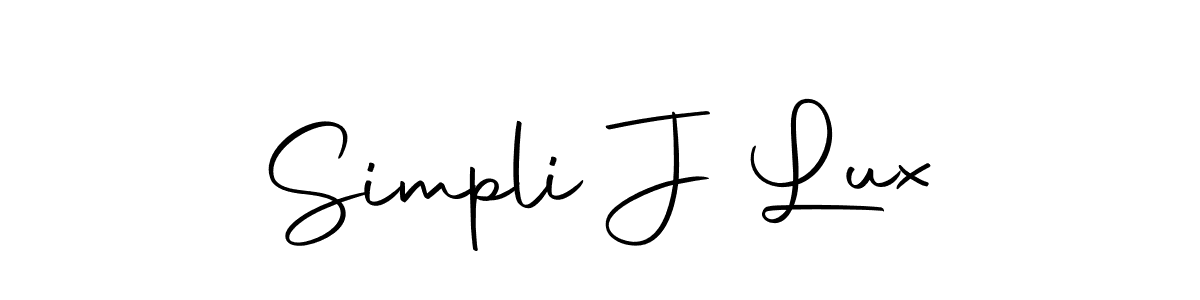 Use a signature maker to create a handwritten signature online. With this signature software, you can design (Autography-DOLnW) your own signature for name Simpli J Lux. Simpli J Lux signature style 10 images and pictures png