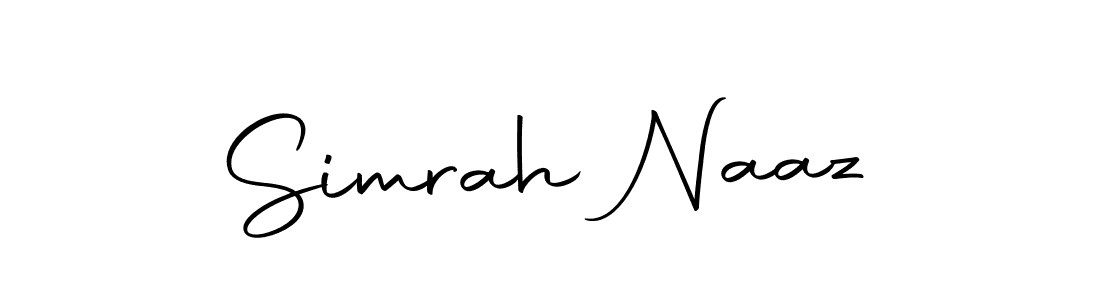 How to make Simrah Naaz name signature. Use Autography-DOLnW style for creating short signs online. This is the latest handwritten sign. Simrah Naaz signature style 10 images and pictures png
