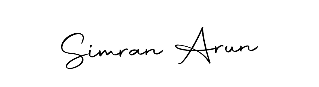 The best way (Autography-DOLnW) to make a short signature is to pick only two or three words in your name. The name Simran Arun include a total of six letters. For converting this name. Simran Arun signature style 10 images and pictures png