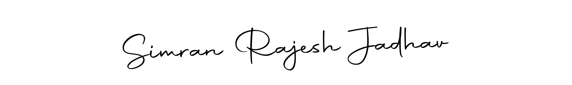 How to make Simran Rajesh Jadhav name signature. Use Autography-DOLnW style for creating short signs online. This is the latest handwritten sign. Simran Rajesh Jadhav signature style 10 images and pictures png