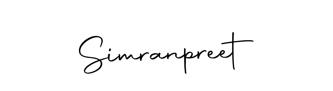 Create a beautiful signature design for name Simranpreet. With this signature (Autography-DOLnW) fonts, you can make a handwritten signature for free. Simranpreet signature style 10 images and pictures png