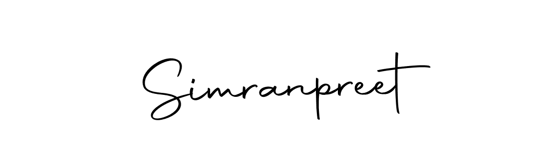 Create a beautiful signature design for name Simranpreet. With this signature (Autography-DOLnW) fonts, you can make a handwritten signature for free. Simranpreet signature style 10 images and pictures png